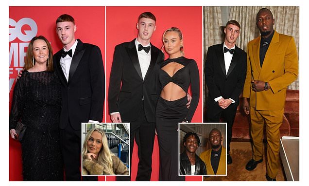 Cole Palmer takes his influencer girlfriend out for red carpet debut - with his parents - at GQ Men of the Year Awards before ANOTHER hilarious interview and partying with Kobbie Mainoo and Usain Bolt