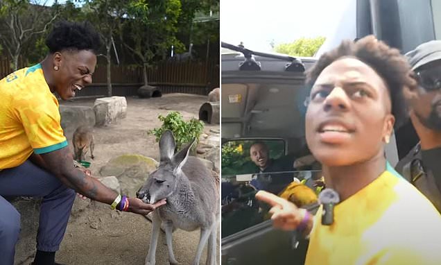 Record-setting YouTuber IShowSpeed loses his mind as he's hit with hilarious prank in Australia - after making a VERY strange request about a kangaroo