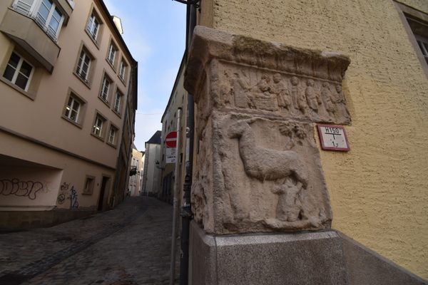 Roman Relief on Rue du Saint-Esprit – Luxembourg, Luxembourg