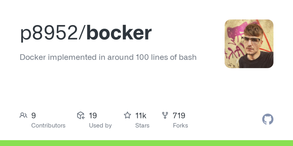 p8952/bocker: Docker implemented in around 100 lines of bash