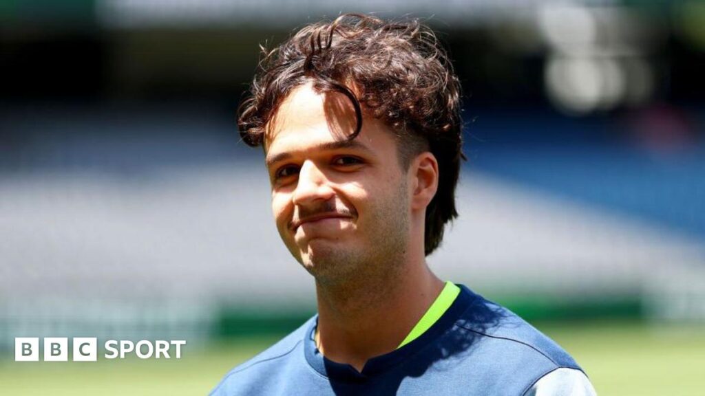 Sam Konstas during an Australia training session at the MCG