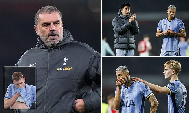 Former Arsenal Premier League winner calls on his old rivals to SACK Ange Postecoglou and claims Tottenham players 'look so miserable' under the embattled Australian