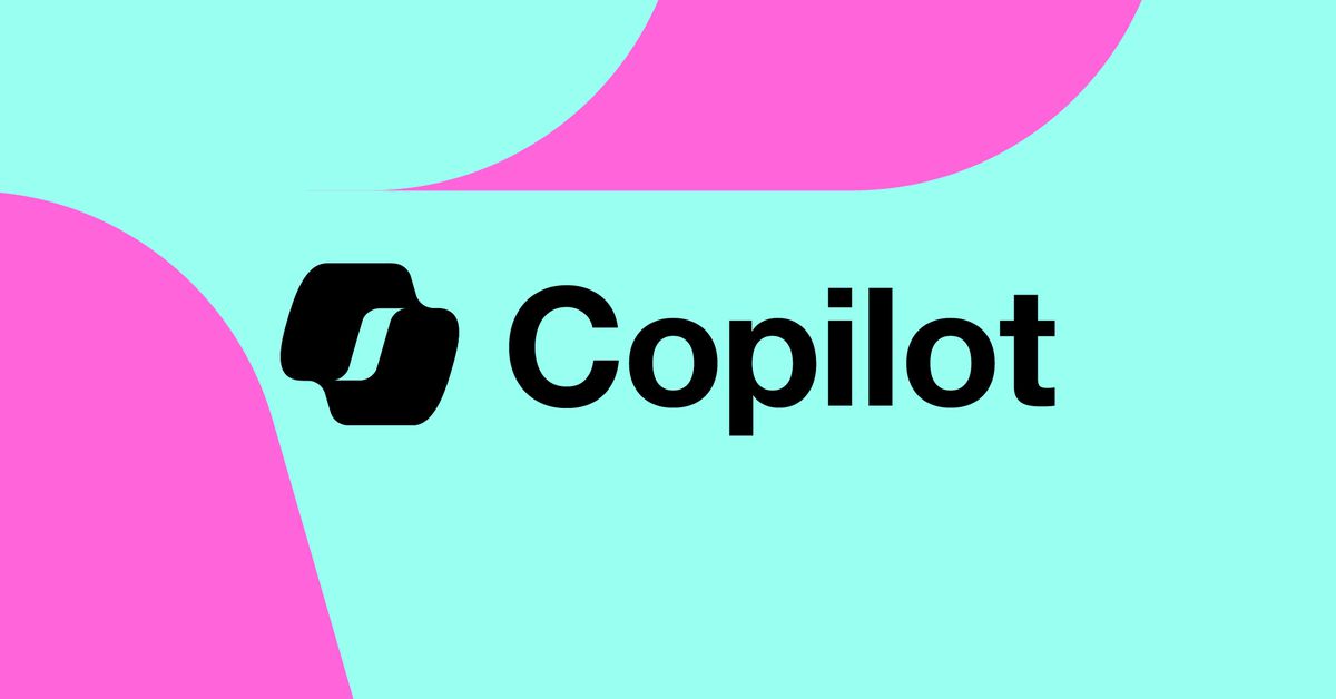 Vector collage of the Microsoft Copilot logo.