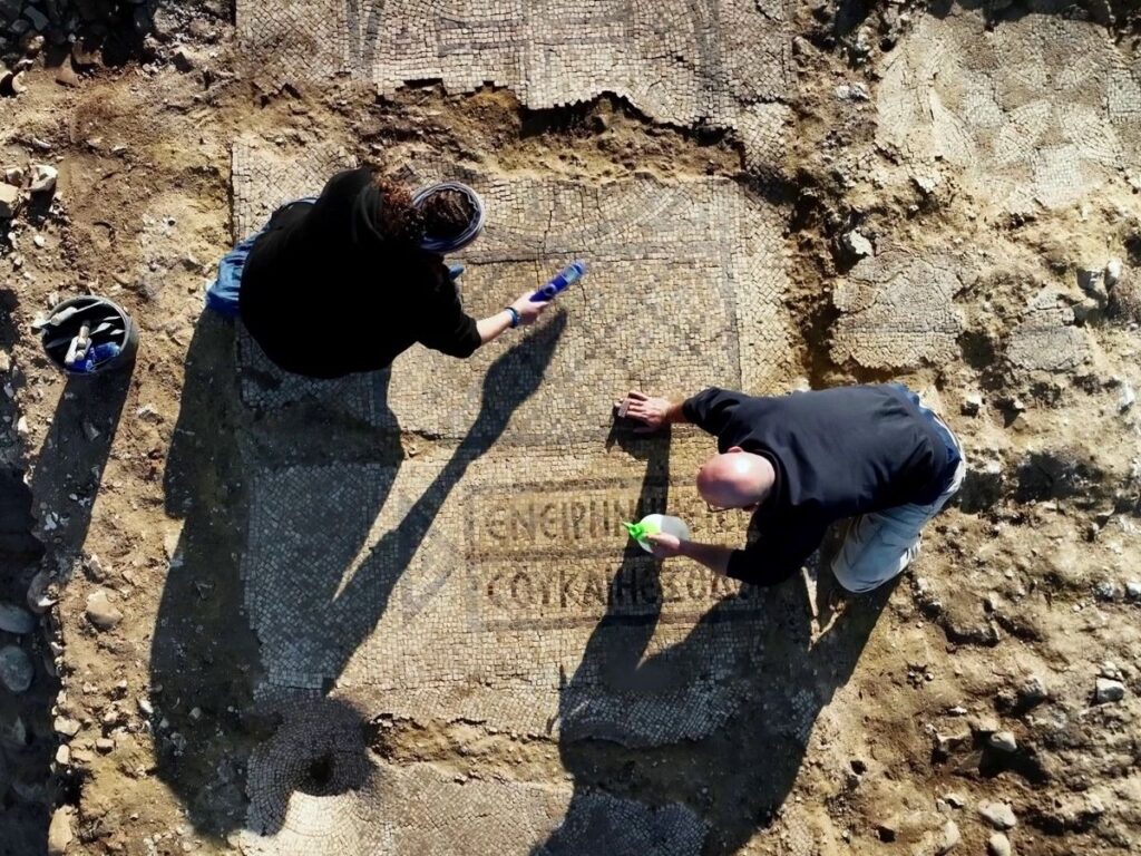 See the Greek Biblical Inscription Embedded in an Ancient Mosaic Floor Discovered in Israel