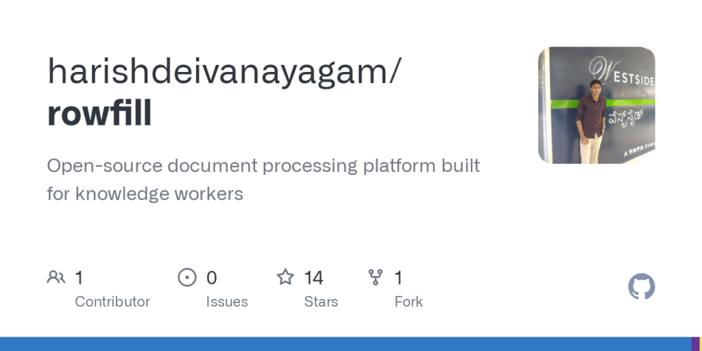 harishdeivanayagam/rowfill: Open-source document processing platform built for knowledge workers