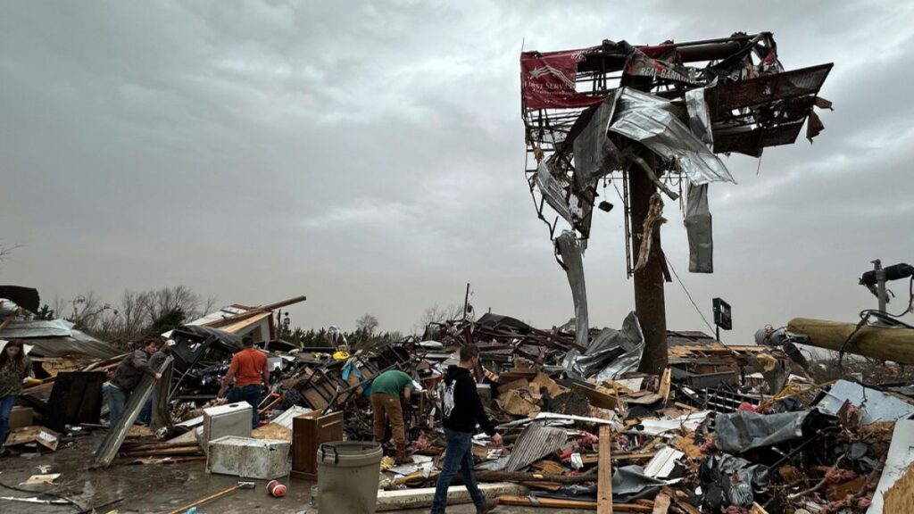 At least 32 killed as massive storm system triggers tornadoes, wildfires in central and southern US