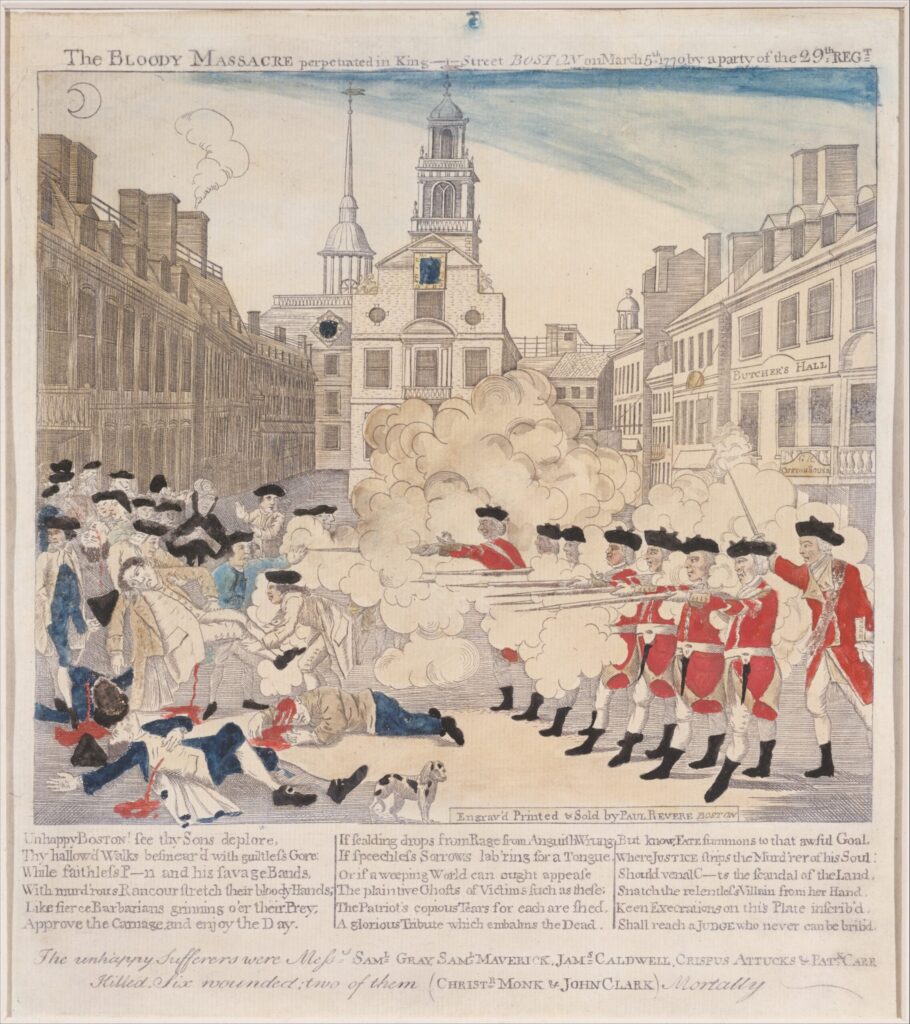 The 1770 Massacre in Boston