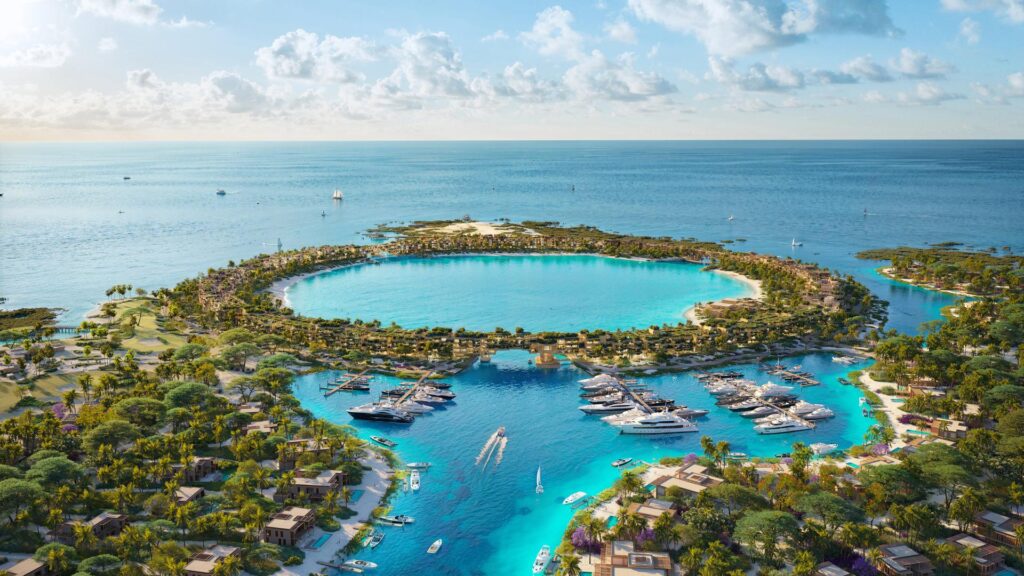 A render of an island in Saudi Arabia