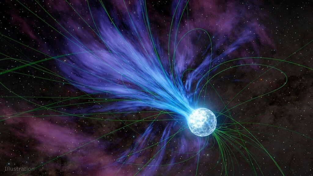An illustration of a magnetar