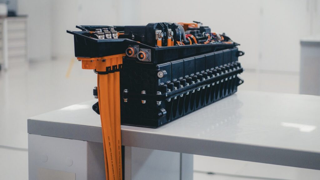 Shot of the RML Group VarEVolt battery pack