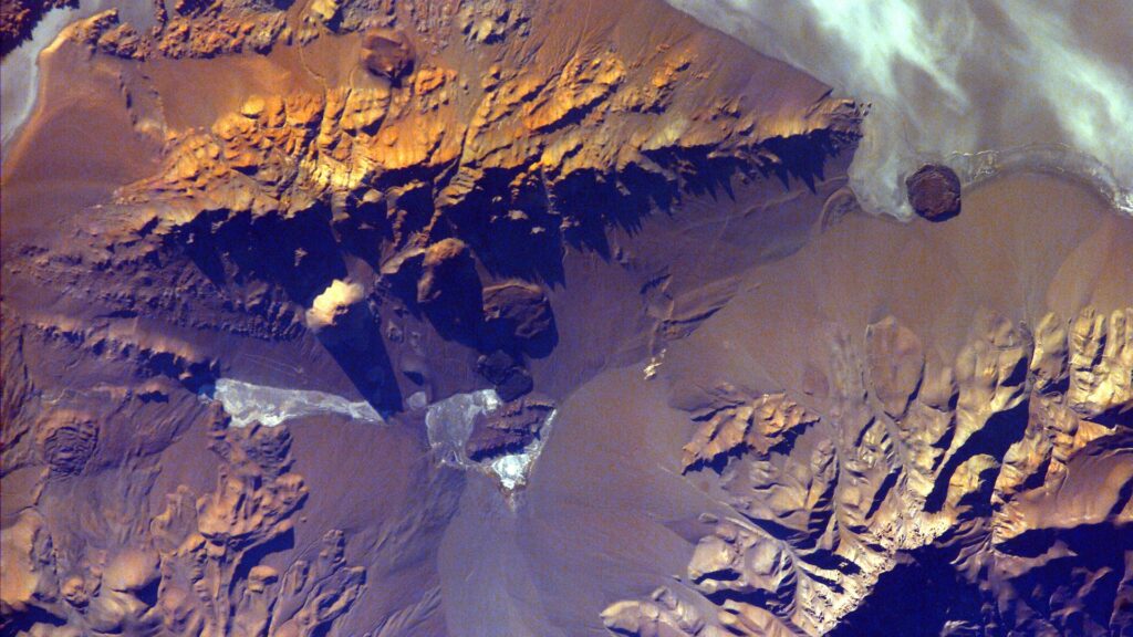 an aerial image of the Andes mountains
